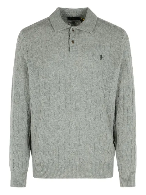 Polo Ralph Lauren cable-knit polo-neck sweater Grey 710974165002