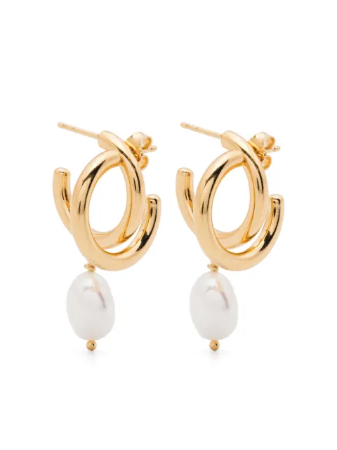 Wouters & Hendrix pearl-embellished hoop earrings Gold ECE013GP00