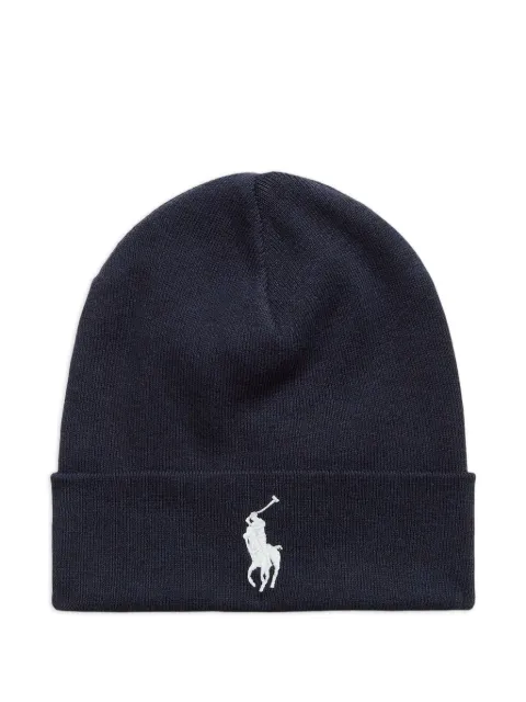 Polo Ralph Lauren cotton embroidered-logo beanie Blue 710886138022