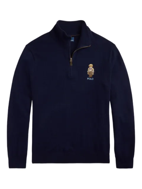 Polo Ralph Lauren logo-embroidered quarter-zip pullover Blue 710978300001