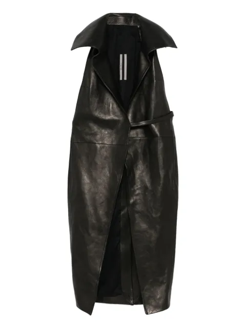 Rick Owens dracucollar leather coat Black RO02E4958LNV