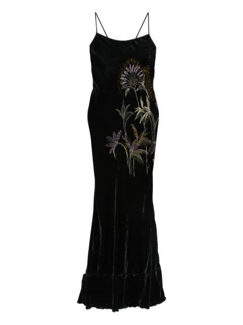 Forte Forte embroidered velvet dress Blue 14411MYDRESS