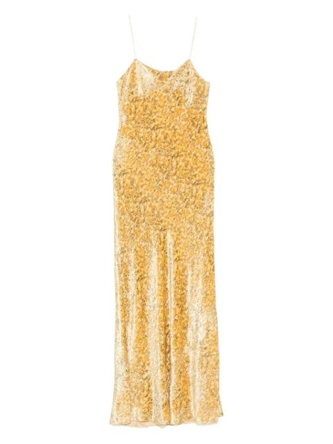 Forte Forte spaghetti-strap patterned dress Yellow 14357MYDRESS
