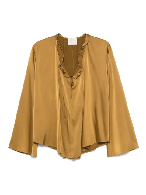 Forte Forte ruffled-neckline blouse Green 14374MYSHIRT