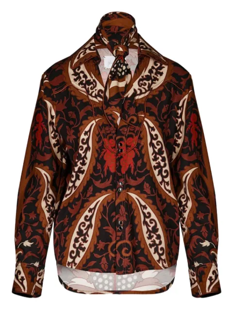 Johanna Ortiz twill printed shirt Brown PT03257