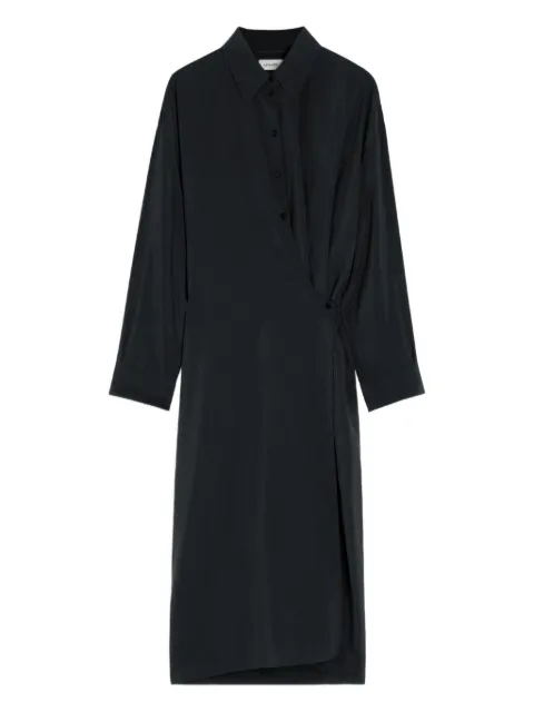 LEMAIRE twisted-detail midi dress Black DR1092LF1308