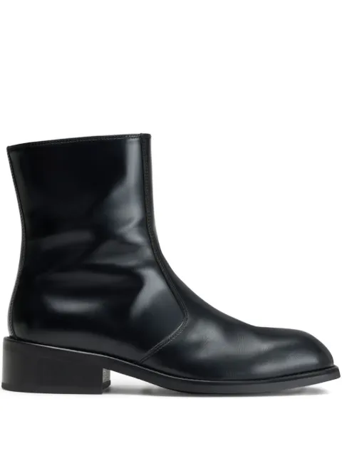 LEMAIRE zipped boots in leather Black FO0236LL0157