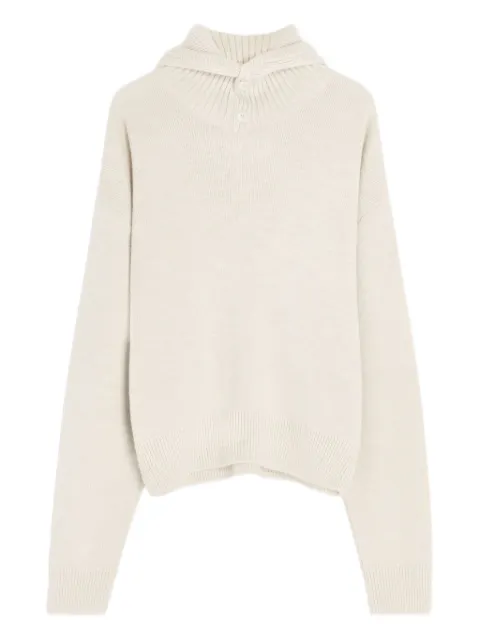 LEMAIRE ribbed-trim hoodie Neutrals TO1475LK1028