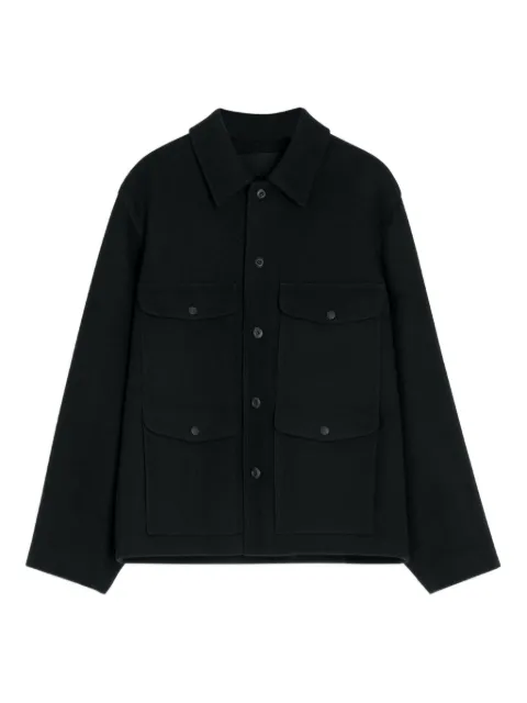 LEMAIRE patch-pocket buttoned shirt jacket Black OW1168LF1476