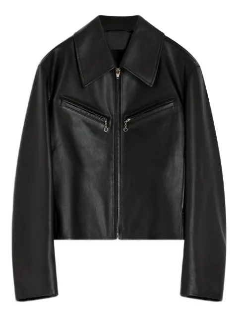 LEMAIRE zip-front leather jacket Brown OW1159LL0147