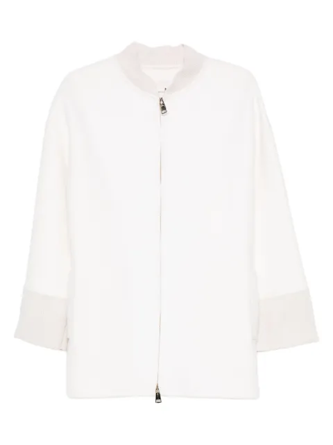 Manzoni 24 long-sleeve zip-front coat Neutrals 24M1364DB5X