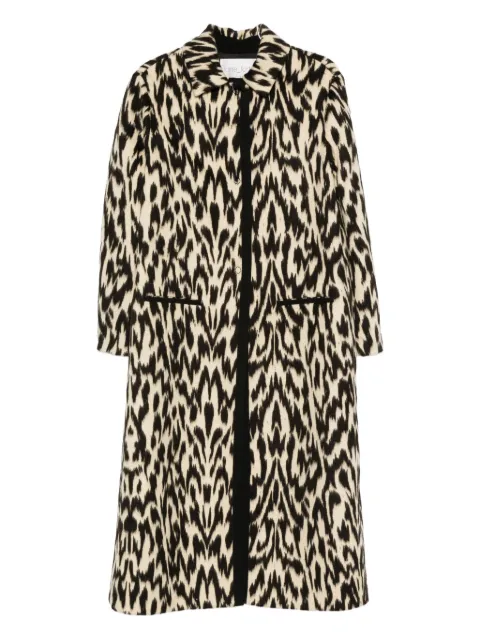 Forte Forte animal-print button coat Black 14303MYCOAT