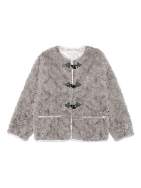 Forte Forte toggle-fastening textured jacket Grey 14301MYCOAT