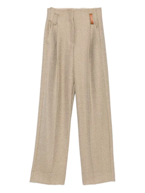 Forte Forte herringbone pleated trousers Neutrals 14314MYPANTS