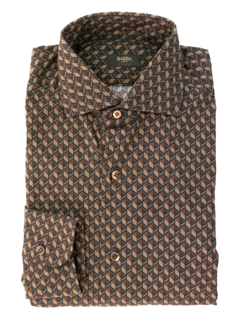 Barba geometric-print shirt Brown K1U13P0130026U