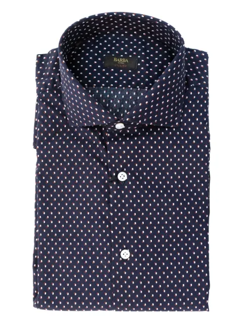 Barba micro-pattern button-down shirt Blue K1U13P0130079U