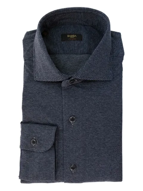 Barba micro-dotted button-down shirt Blue K1U13P018251