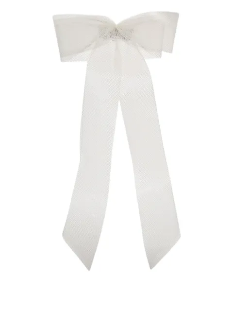 Gigi Burris Millinery Grace bow wrap veil White GBMB10