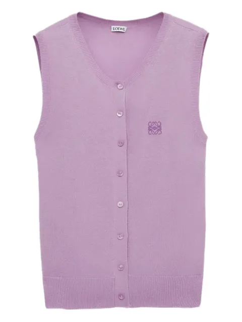 LOEWE buttoned logo-embroidered vest Pink S359Y55K24
