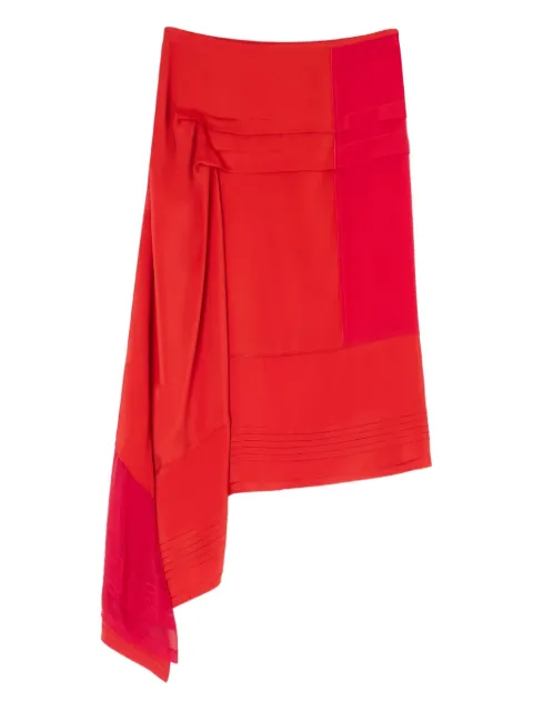LEMAIRE pleated asymmetric skirt Red SK1062LF1472