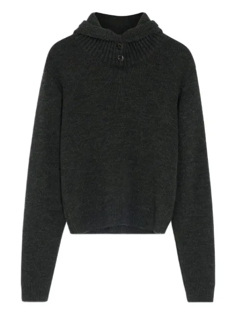 LEMAIRE buttoned hooded sweater Black TO1410LK1028