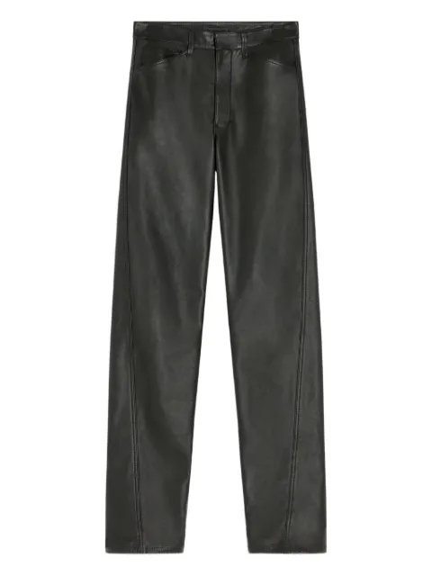 LEMAIRE Twisted five-pocket leather trousers Black PA1256LL0095