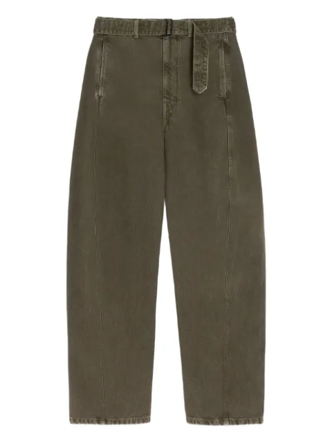 LEMAIRE twisted belted trousers Green PA326LD1062