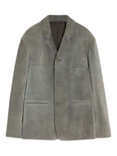 LEMAIRE suede single-breasted blazer Grey OW1194LL0144