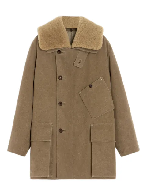 LEMAIRE shearling-collar parka Neutrals CO1130LF1482
