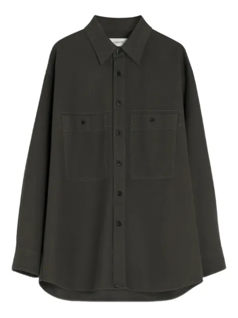 LEMAIRE patch-pocket twill overshirt Brown OV1025LF1452