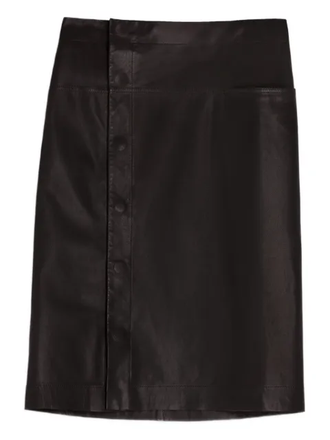 LEMAIRE snap-fastening leather skirt Black SK1056LL0146