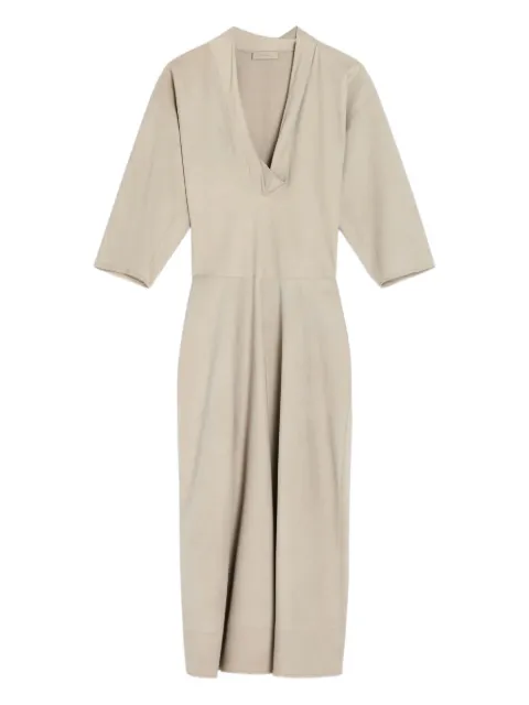 LEMAIRE draped V-neck midi dress Neutrals DR1122LL0148
