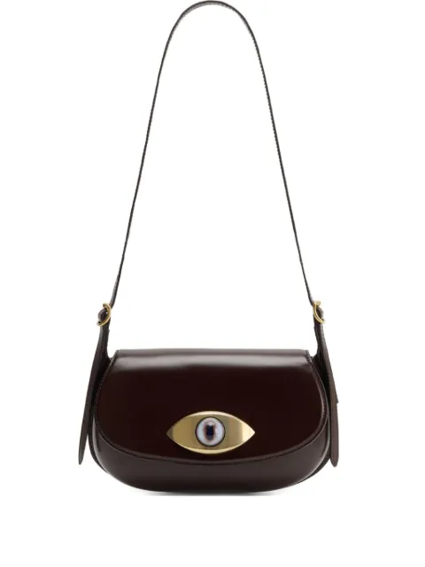 LEMAIRE Aubock eye-shaped embellishment leather shoulder bag Brown BG0180LL071