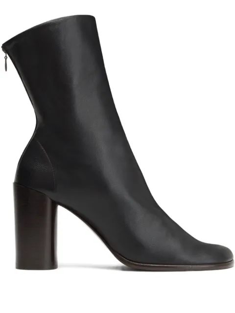 LEMAIRE Glove ankle boots with 80mm heel in leather Brown FO0216LL0154BR490