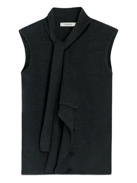LEMAIRE tie-neck asymmetrical sleeveless cardigan Grey TO1485LK087
