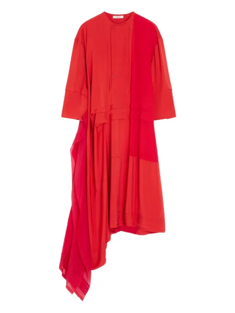 LEMAIRE asymmetric-hem midi dress Red DR1118LF1472