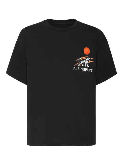 Plein Sport graphic-print round-neck T-shirt Black AAECMTK8763STE001N
