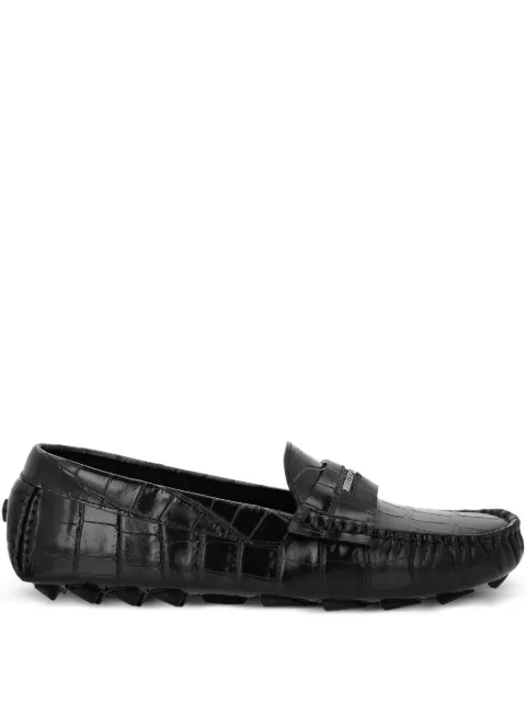 Philipp Plein crocodile-embossed loafers Black UAESWSB0283PLE010N