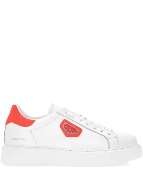 Philipp Plein logo-plaque leather sneakers White UAESUSC0894PLE005N