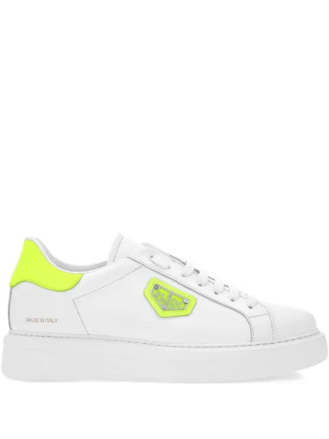 Philipp Plein logo-plaque leather sneakers White UAESUSC0894PLE005N