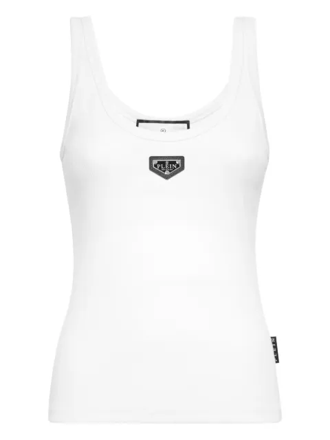 Philipp Plein ribbed tank top White UAECWTK3855PTE003N