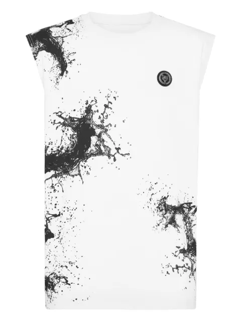 Plein Sport splash tank top White UAECMTK8582SJY001N