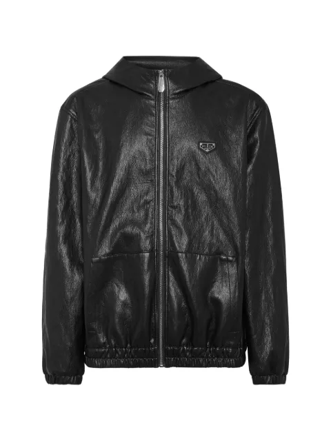 Philipp Plein eco-leather windbreaker Black UAECMRB2975PXV074N