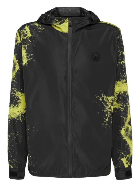 Plein Sport splash windbreaker jacket Black UAECMRB2925SXV005N
