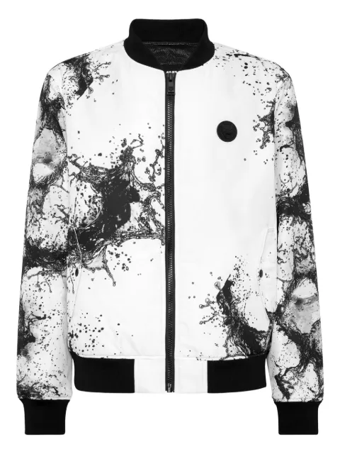 Plein Sport splash bomber jacket White UAECMRB2924SXV005N