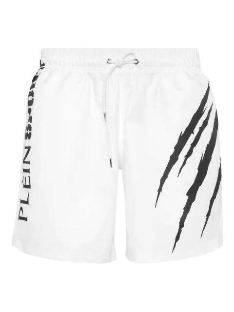 Plein Sport swim scratch logo shorts White UAECMMT0404SXV005N