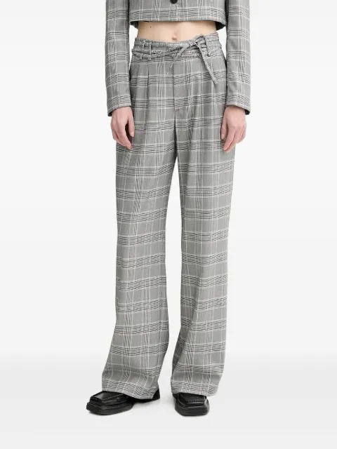 ALOHAS Prince of Wales-check belted trousers Grey R100919