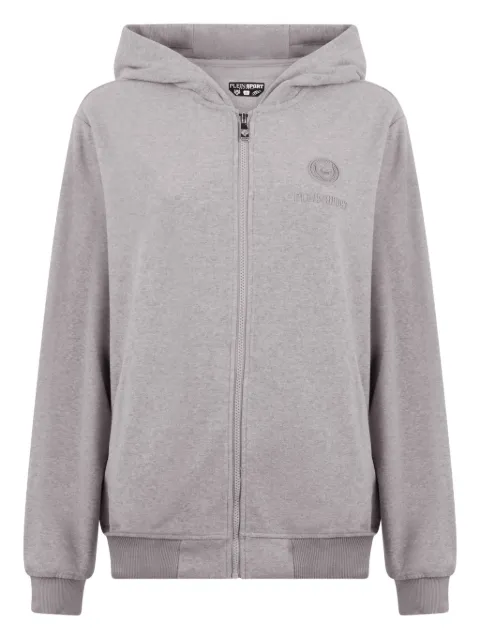 Plein Sport zip-up patch-detail hoodie Grey FAECMJB3754SJY001N