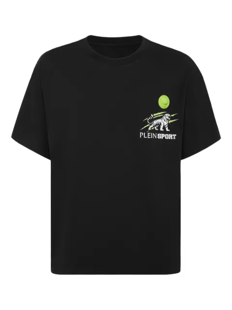 Plein Sport tiger-scratch print T-shirt Black AAECMTK8763STE001N