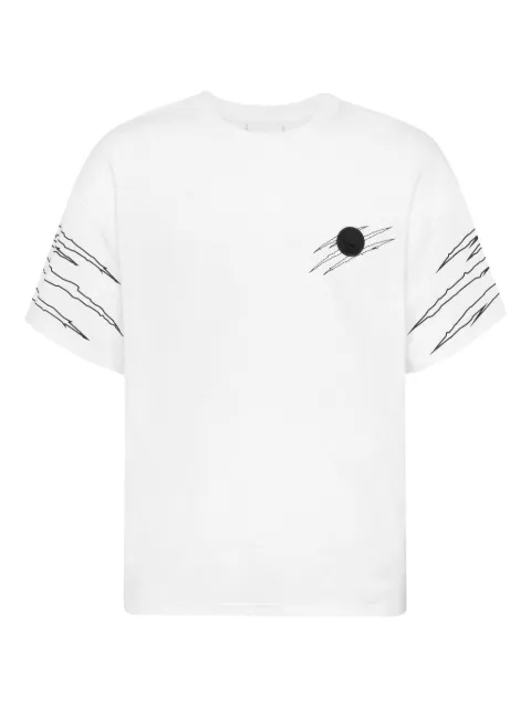 Plein Sport scratch-detail crew-neck T-shirt White AAECMTK8764STE001N